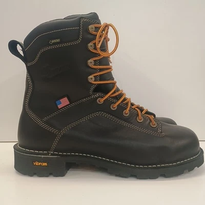 Botas de Trabajo Danner Quarry 8" Cuero Negro AT Gore Tex Hombres 11 D #17311 EE. UU. Foto 1 de 4