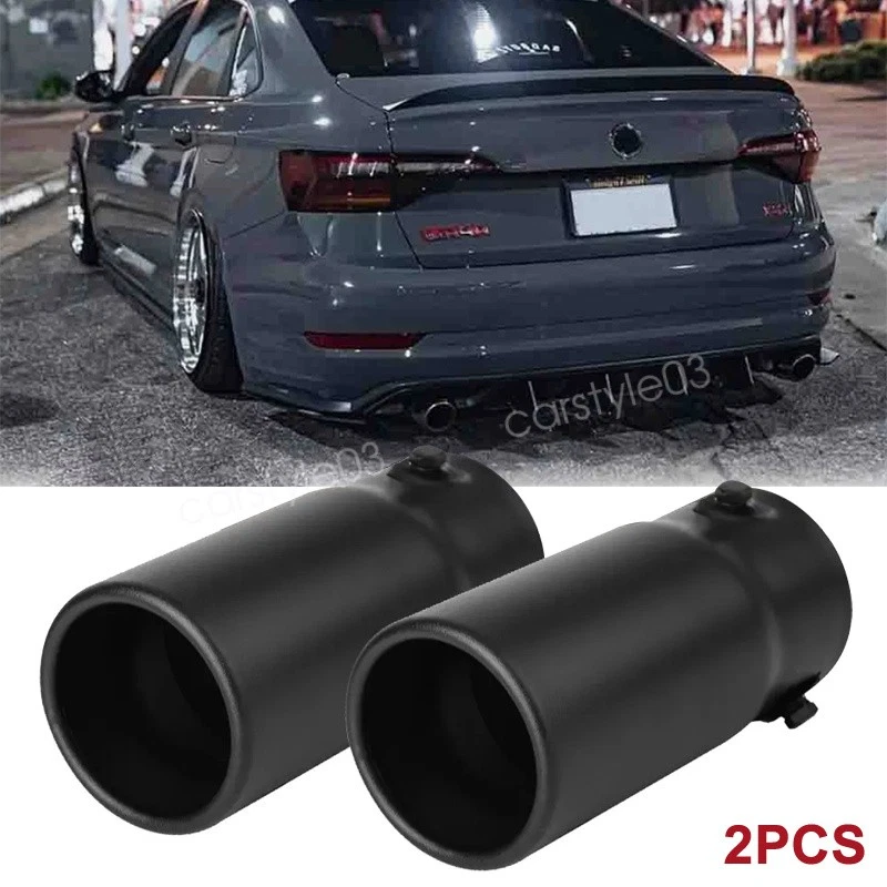 2X Stainless Steel Black Rear Exhaust Pipe Tail Muffler Tip For VW Jetta MK6 MK7 Foto 1 de 4