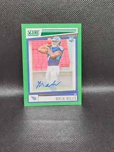 2022 Score Malik Willis RC Green Auto - Picture 1 of 2
