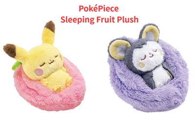 PokéPiece 睡果 毛绒玩具 皮卡丘 / Emolga Takara Tomy 全新 JP — 第 1/3 张图片