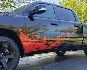 RAM 1500 2500 3500 Mud Splash Vinyl Decal Set – Off-Road Large Side Graphics - Picture 1 of 4