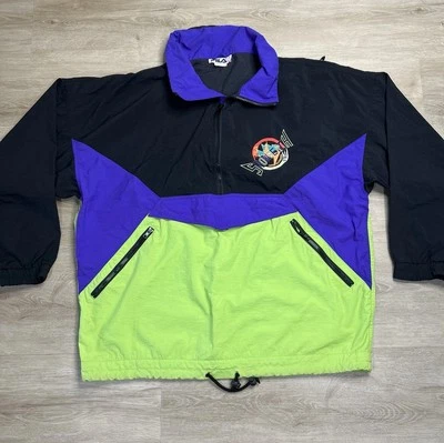 Chaqueta cortavientos vintage Fila Snowbeach bloque de color neón para hombre talla 44 Foto 1 de 4