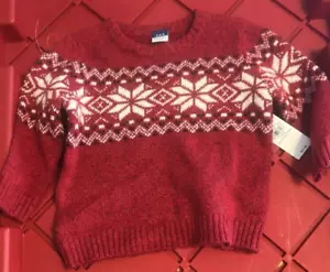 Adorable Old Navy fair isle red sweater baby 3-6 months NWT - Picture 1 of 3