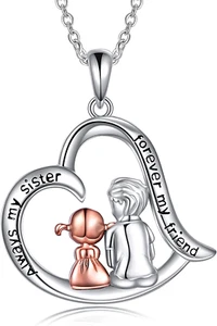 Sister Gifts from Brother for Sister Sterling Silver Brother and Sister Necklace - Picture 1 of 6