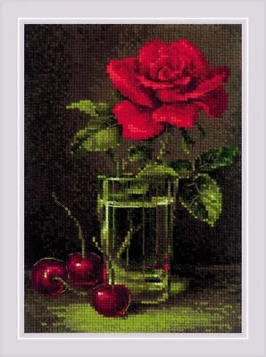 Riolis Counted Cross Stitch Kit Rose and Sweet Cherry R2123 - Image 1 of 4