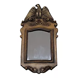 Specchio Aquila Stile Federale Intagliato Grande Legno Dorato Oro 24"x12" Pesante - Foto 1 di 10