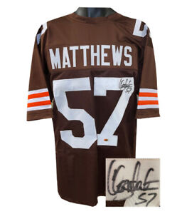 Clay Matthews signed Cleveland Brown Custom Stitched Pro Style FB Jersey- CAS