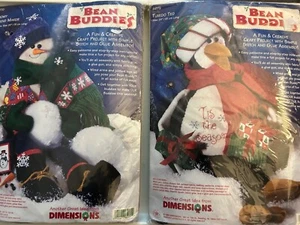 Christmas Bean Buddies. Pinguin/Schneemann.Ornament/Spielzeugbauset. Neu. - Bild 1 von 8