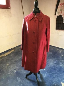 Vintage Burgundy Silk Dress and Coat Couture Pattern S - Picture 1 of 10