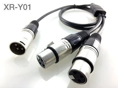 3ft XLR Male Plug to 2-XLR Female Y-Splitter Cable, CablesOnline XR-Y01
