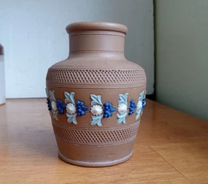 VASO SENAPE O PICCOLO VASO IN GRES MARRONE LAMBETH SILICONE DOULTON 1880 - Foto 1 di 6