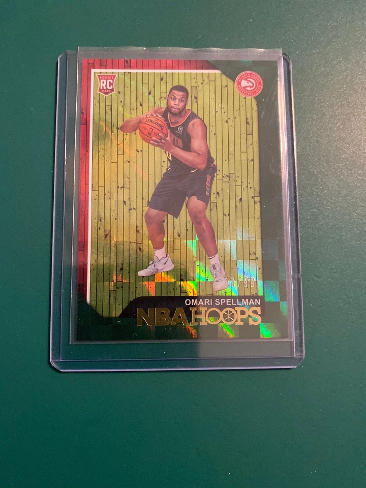 2018-19 OMARI SPELLMAN PANINI Hoops Green Checkered RC #d /99 Hawks - Image 1 of 1