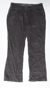 BHS Womens Grey Cotton Blend Trousers Size 14 L29 in Pockets - Picture 1 of 10