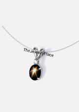 Genuine Black Star Sapphire Necklace Sterling Silver / 925 Silver Star Sapphire 