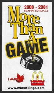 2000-01 Brandon Wheat Kings WHL Hockey Schedule !!! McDonald's & Sportchek - Picture 1 of 1