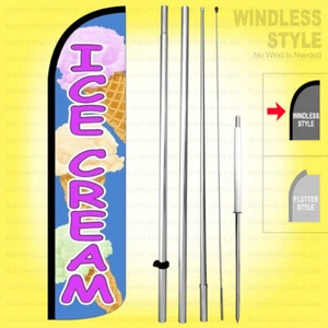 ICE CREAM - Windless Swooper Flag Kit 15' Tall Feather Banner Sign bz4-h - Picture 1 of 1