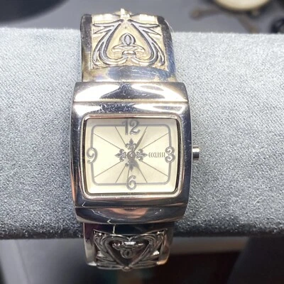 Reloj Brazalete Ecclissi Plata Esterlina .925 Cuero Genuino Inserciones Marfil NUEVO Foto 1 de 4