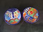 Lot of 2 Talavera Bowls Set  Salsa Molcajetes  Kitchen Mexican Pottery Folk Art 
