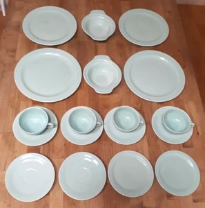 Excellent 18 Vernon Kilns Early California Dinner Set Turquoise MCM  1940's - Picture 1 of 5