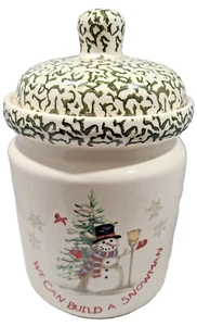 Retro Country Cookie Jar" We Can Build A Snowman" -  Winter Holidays - Picture 1 of 8