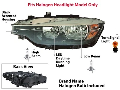 Faro delantero compatible con BMW Serie 3 2016-2019 F30 F31 320i 330i lado del conductor BM2518166 Foto 1 de 4