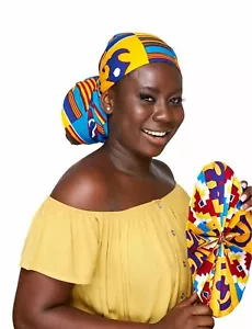 Adinkira hene Silklined Headwrap - Picture 1 of 9
