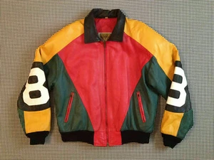 8 Ball Pool Seinfeld Michael Hoban MI Bomber Genuine Real Leather Jacket - Picture 1 of 5