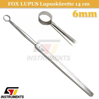 SLITETECH 2x FOX LUPUS Lupuskürette 14cm 6 mm Haut Kürette Dermatologie Fußpflege Kürette