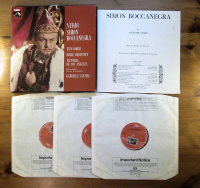 SLS 5090 Verdi Simon Boccanegra Gobbi Christoff Los Angeles EMI 3xLP NM/EX - Image 1 of 4
