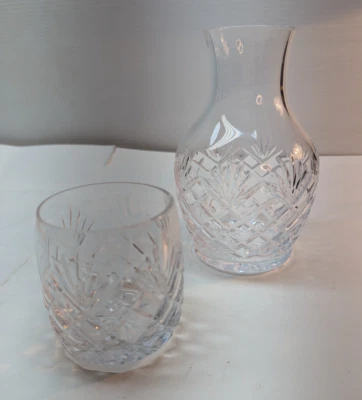 Juego de jarra y taza vintage de vidrio cristalino para cabecera de agua Foto 1 de 4