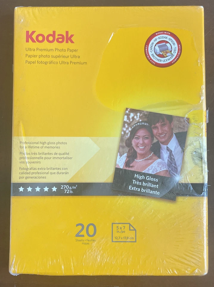Kodak Ultra Premium Photo Paper 20 Sheets High Gloss 5x7 - Brand New Sealed - Image 1 of 1