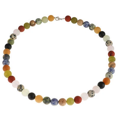 Multicolore Edelstein-Kette Agata Onice Giada Diaspro Corniola Calcite Sodalite - Immagine 1 di 2