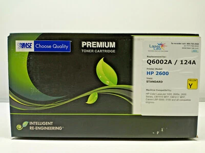 MSE LaserPlus Toner Cartridge Q6002A 124A Yellow Compatible 2600 Series SEALED - Image 1 of 4