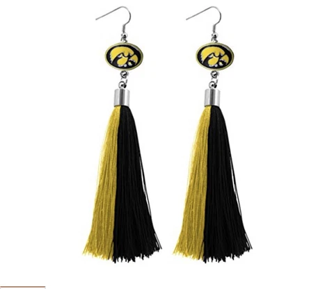 NCAA Iowa Hawkeyes Tassel Earrings Cover