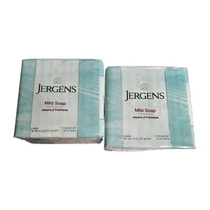 (2) Packs Jergens Mild Soap 4 Bars, 4.5oz Each, Total 18 oz Per Pack BIG BARS - Picture 1 of 3