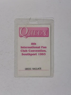Queen Freddie Mercury Pass Original 8th International Fan Club Convention 1993 - Image 1 of 4