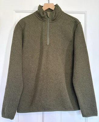 Suéter J Crew Auténtico Polar Para Hombres Verde Oliva Manga Larga 1/4 Cremallera Exterior M Foto 1 de 4