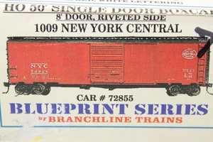 Branchline HO Scale NYC 1009 New York Central 50' Single Door Box Car #72855 Kit - Picture 1 of 6