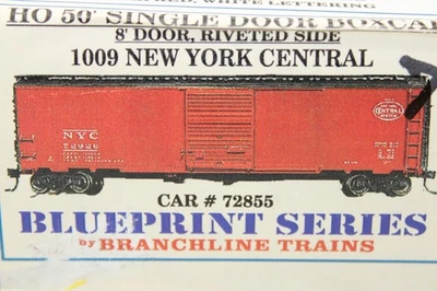 Branchline HO Scale NYC 1009 New York Central 50' Single Door Box Car #72855 Kit - Image 1 of 4