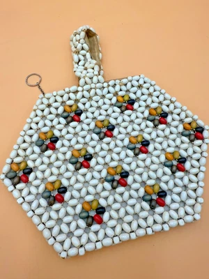 Vintage 1930s Suzanne Brand Wood Beaded Bag Made In Czechoslovakia Handbag - Image 1 of 4