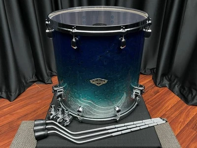 Tama Nogal/Abedul 16x16 Piso Tom Molten Blue Ice Fade WBSF16D MBI Foto 1 de 2