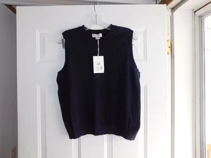 Free Assembly ärmelloser marineblauer Shell-Pullover mit Zopfmuster Größe XL neu mit Etikett - Bild 1 von 3