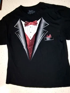 Camiseta esmoquin negra de Spencer's XL - Imagen 1 de 4
