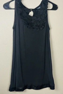 Jeans Emporio Armani Talla 10 Flutter Sin Mangas Negro Top Cerradura Trasera (A1) Foto 1 de 4