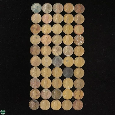 Roll of 1909-P Lincoln Memorial Cents - Circulated Details - Ugly Roll - Image 1 of 4