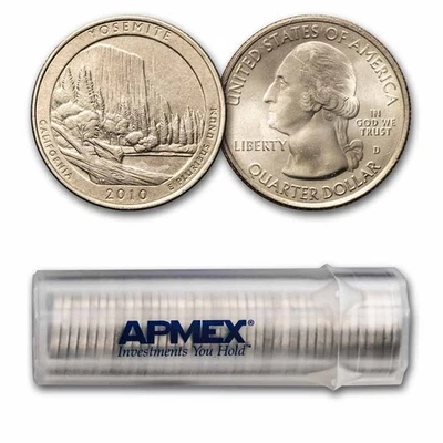 2010-D ATB Quarter Yosemite National Park 40-Coin Roll BU - Image 1 of 3