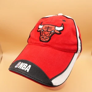 Chicago Bulls Hat Cap Strap Back Red Black White One Size NBA Basketball - Picture 1 of 9