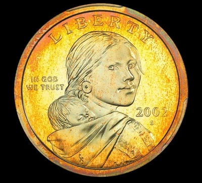 2002 S Sacagawea Proof Dollar PCGS PR67 DCAM Toning Colorfully Toned - Image 1 of 4