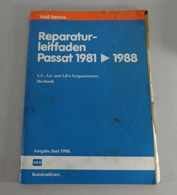 Manual De Taller / Guía De Reparación VW Passat B2 Tipo 32b 1,3, 1,6, 1,8l Motor - Imagen 1 de 2
