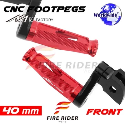 Clavijas de pie rojas ajustables de 40 mm Shinobi para RSV4 1000 R APRC de fábrica/ABS 11 Foto 1 de 4